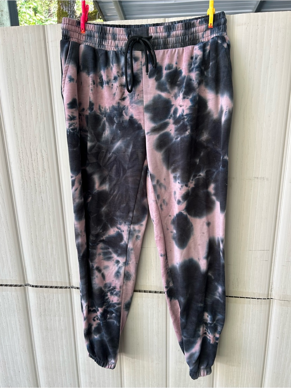 Indero Tie-Dye Jogger Pants - Pink & Black